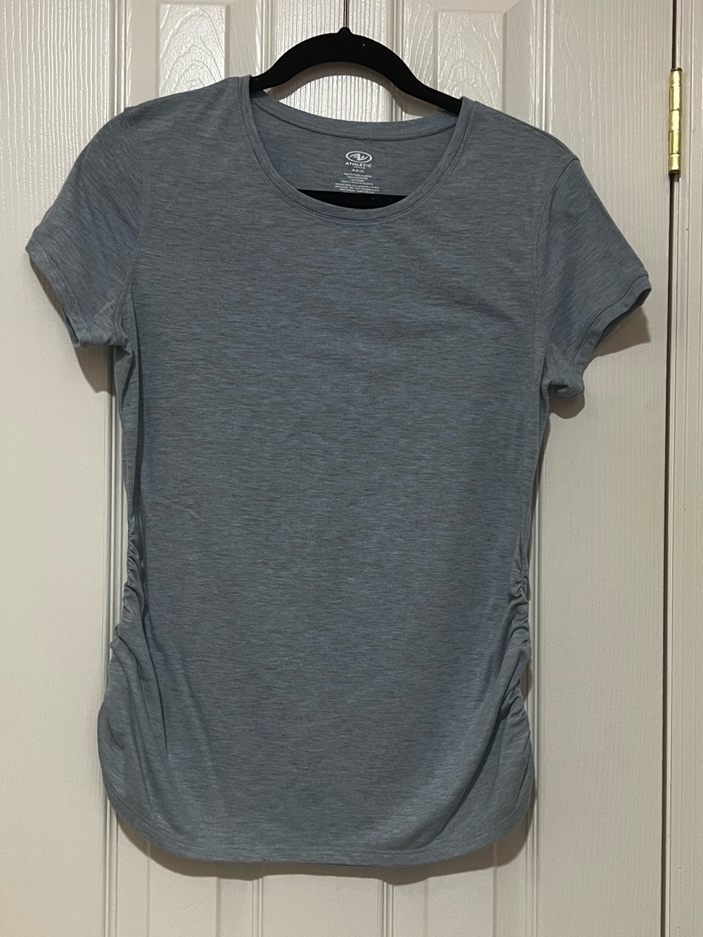 Athletic Works M Light Blue Short Sleeve Tee with Side Ruching